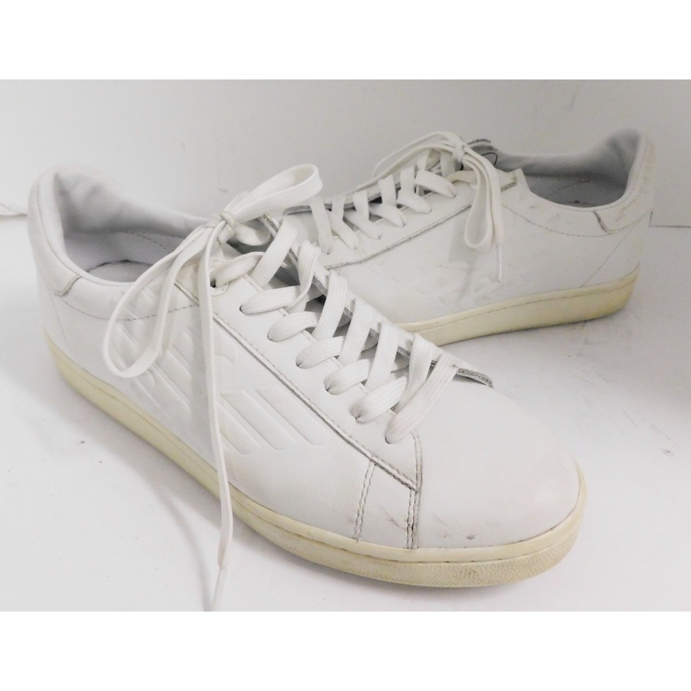 EA7 EMPORIO ARMANI Mens Casual White Leather Shoes Sneakers sz 8